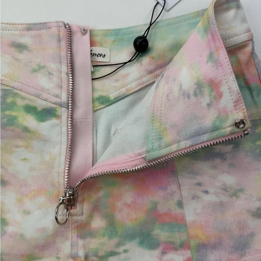For Love & Lemons Smythe Hot Short XS Pastel Tie Dye Festival‎